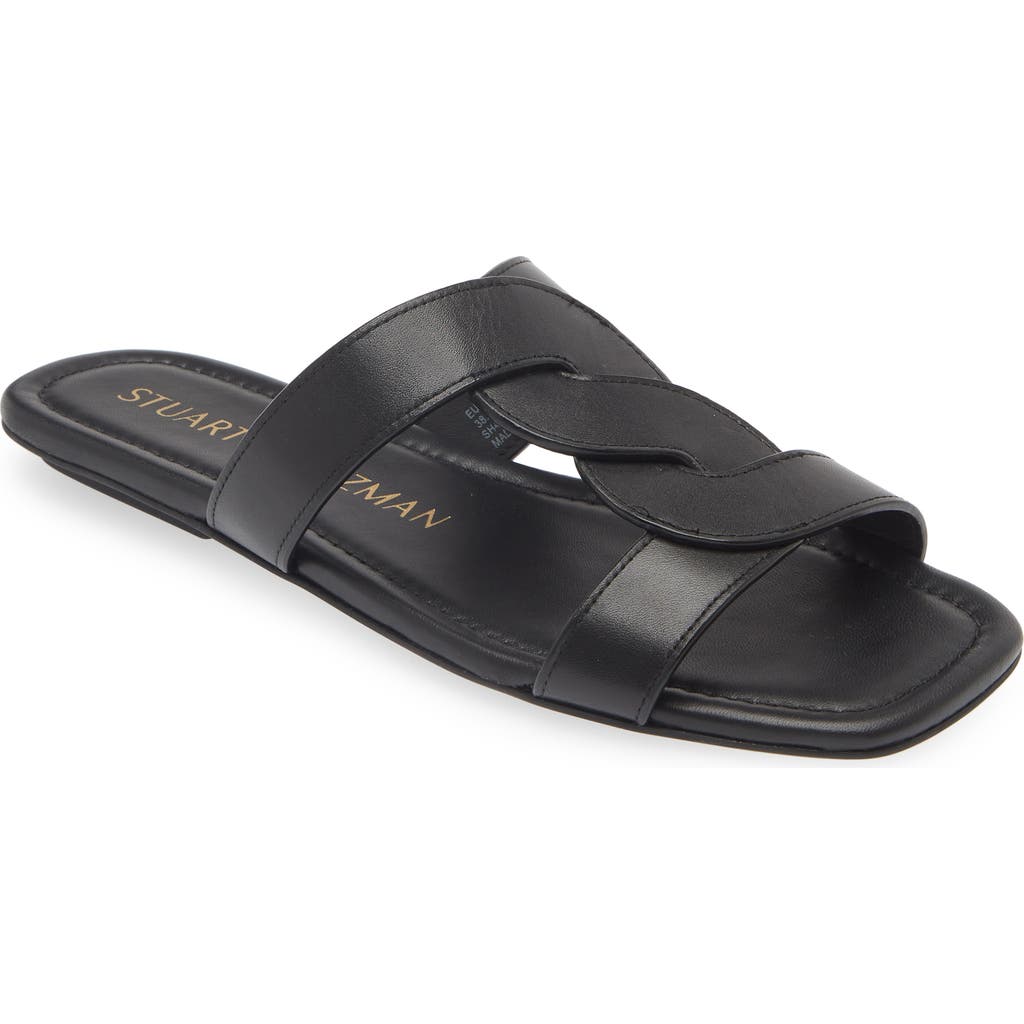 Stuart Weitzman Ibiza Slide Sandal In Black