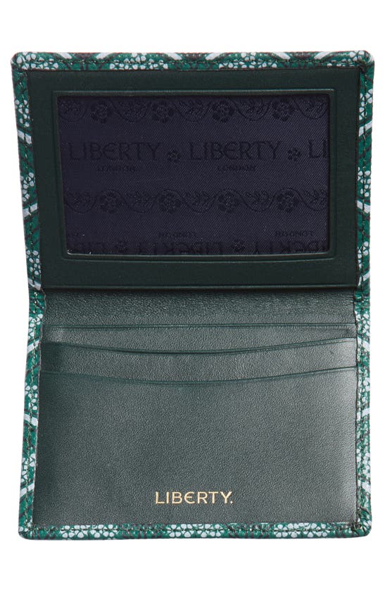 Shop Liberty London Coated Canvas Card Case In Dark Green