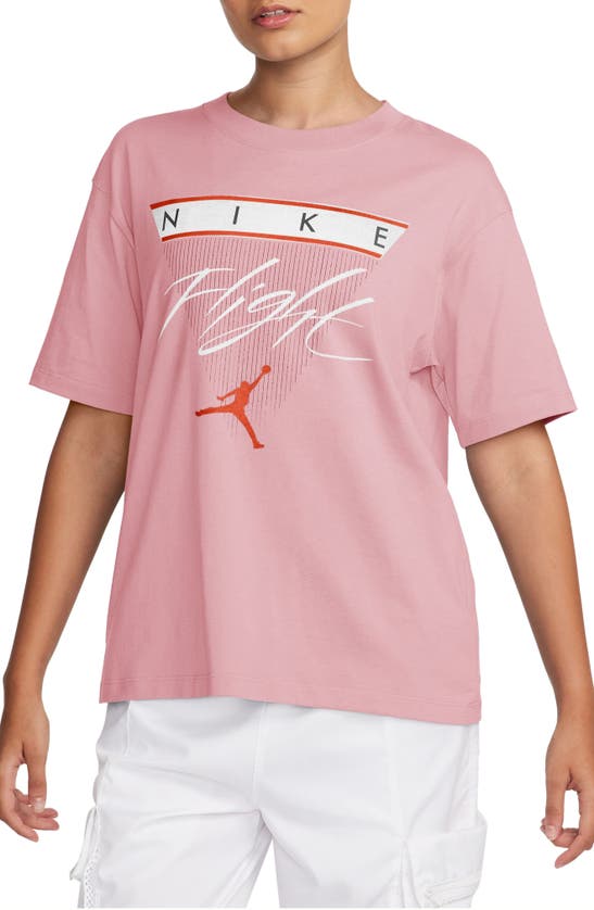 Shop Jordan Flight Heritage Graphic T-shirt In Pink Glaze/ Cosmic Clay