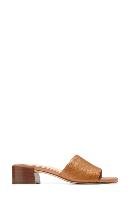 Cole Haan Calli Single Band Block Heel Slide Sandal In Pecan Ltr