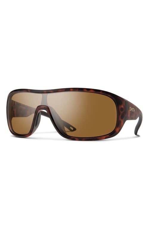 Smith Spinner 134mm Chromapop™ Polarized Shield Sunglasses In Matte Tortoise/brown