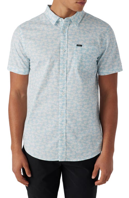 Quiver Stretch Short Sleeve Button-Up Shirt in Sky Blue 2