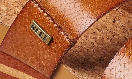 Reef Cushion Vista Higher Platform Slide Sandal In Cognac