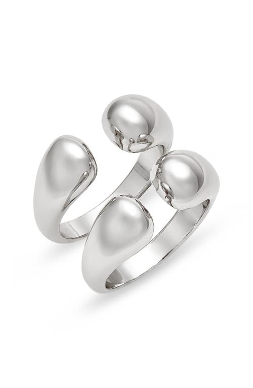 Shop Nordstrom Set Of 2 Sculpted Open Rings In Rhodium