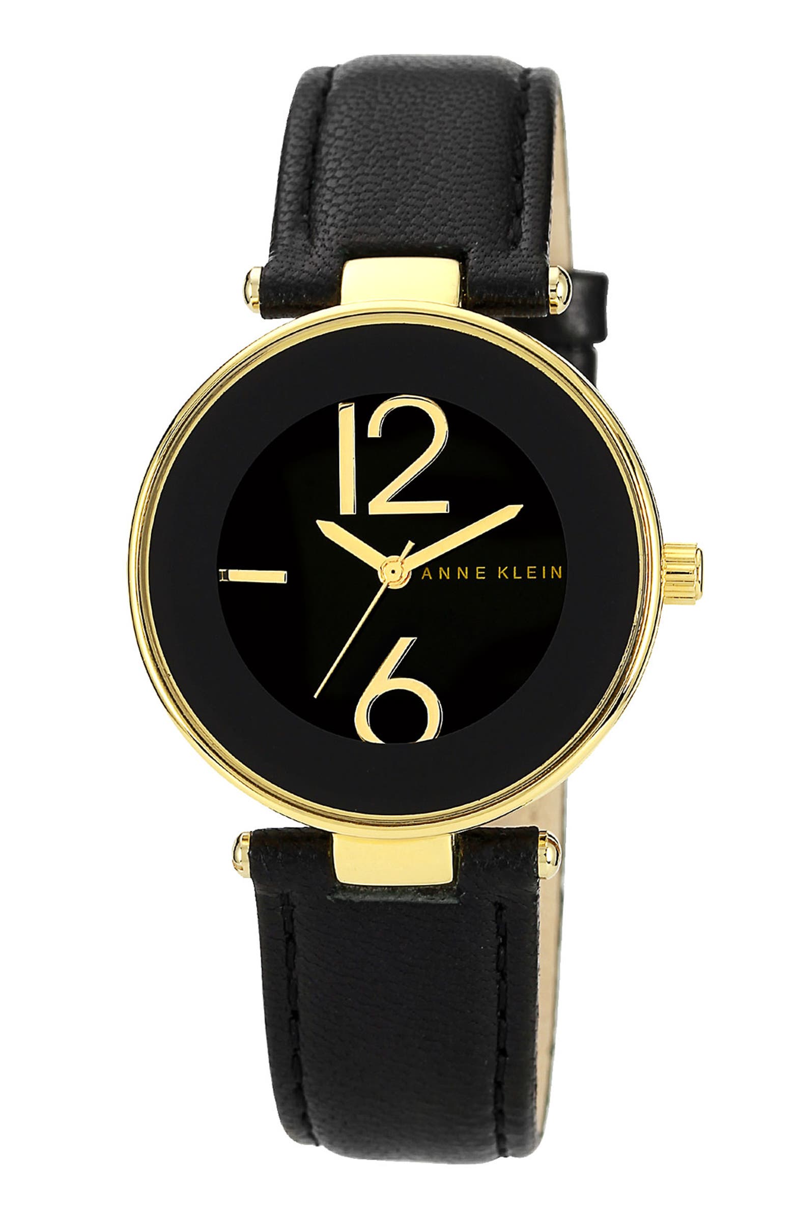 Anne Klein Round Leather Strap Watch | Nordstrom