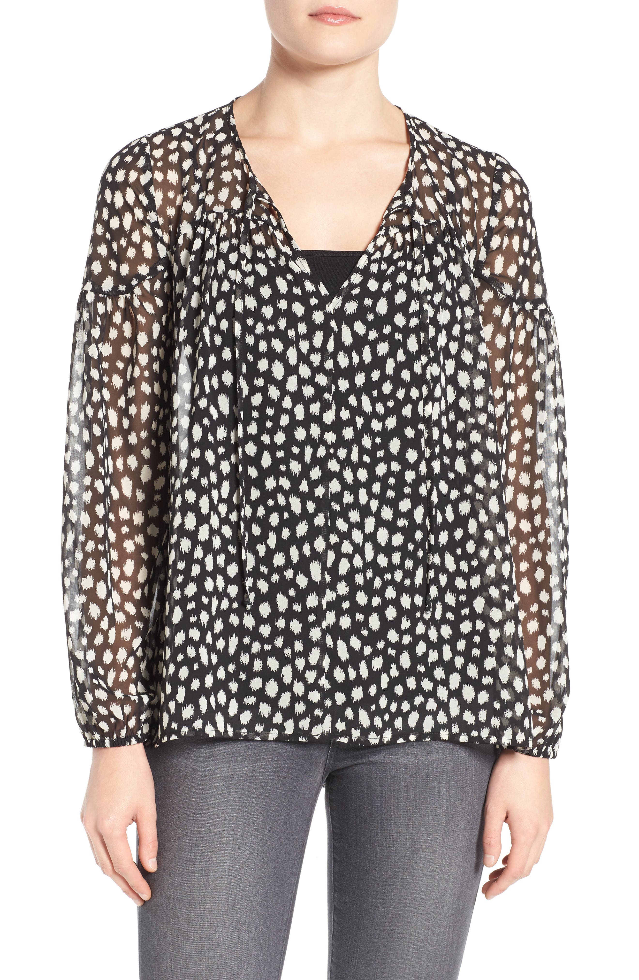 Gibson Sheer Peasant Blouse Nordstrom