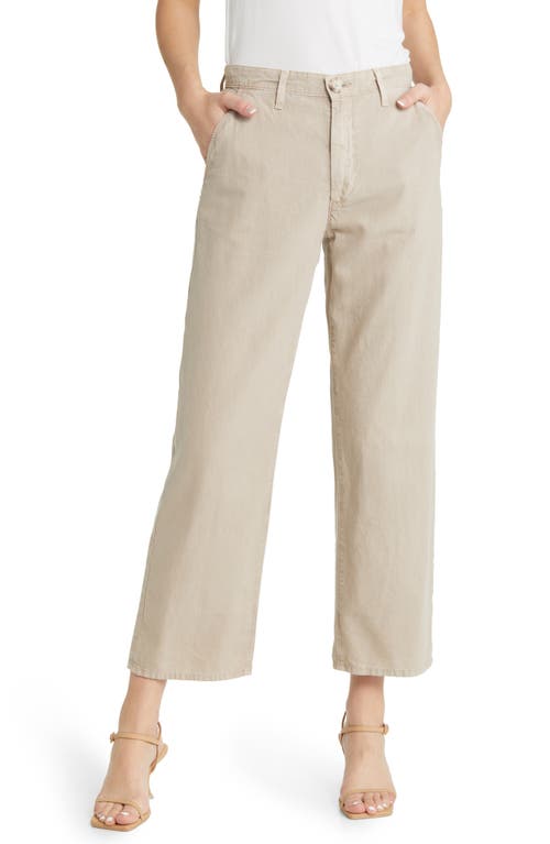AG The Caden Ankle Straight Leg Cotton Twill Pants in Sulfur Soft Truffle