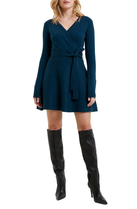 FRENCH CONNECTION FRENCH CONNECTION LONG SLEEVE FAUX WRAP SWEATER DRESS