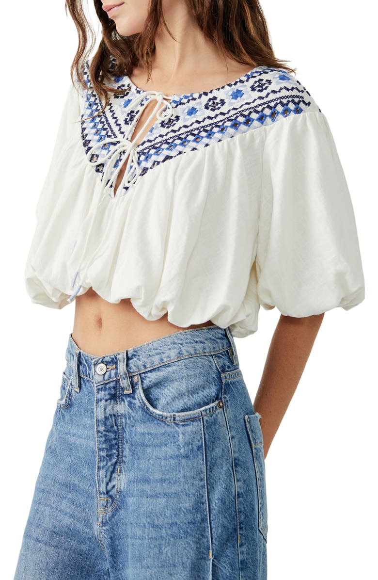 Free People Joni Embroidered Crop Top | Nordstrom