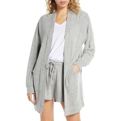 Plus Size Bp. Warm Me Up Cozy Open Cardigan, Size - Grey