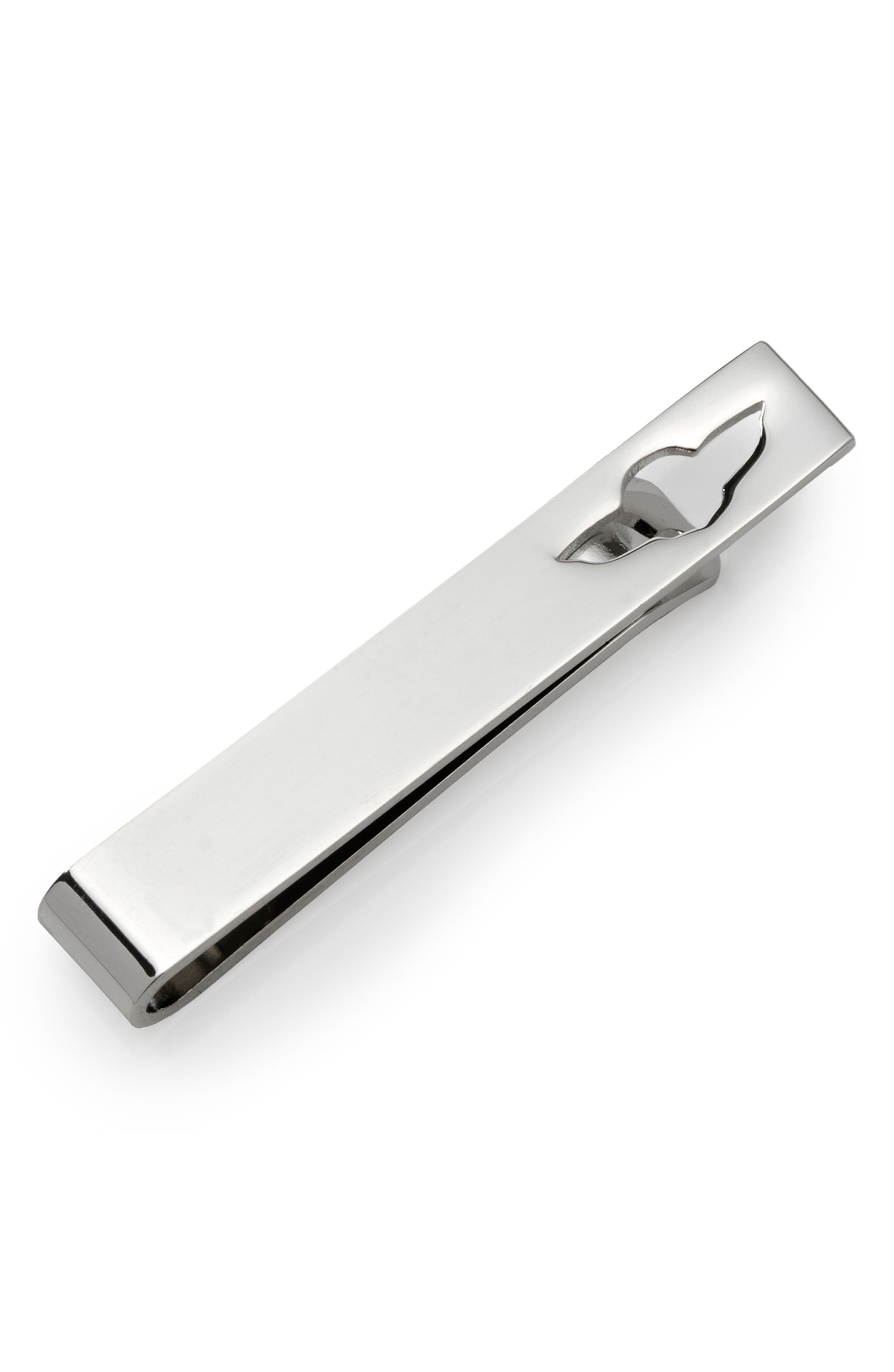 University of Georgia-Brushed Metal Tie Clip-Silver 