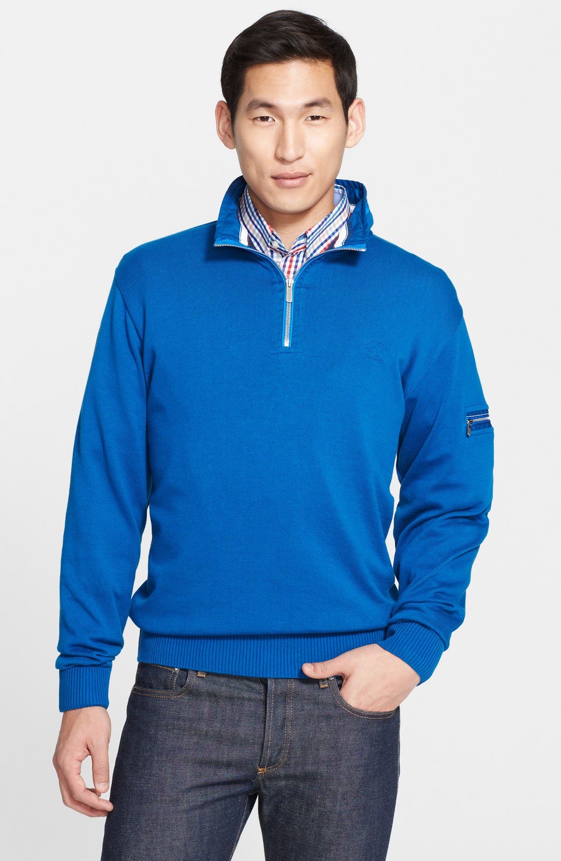 Paul & Shark 'Cobalt' Waterproof Quarter Zip Sweater | Nordstrom