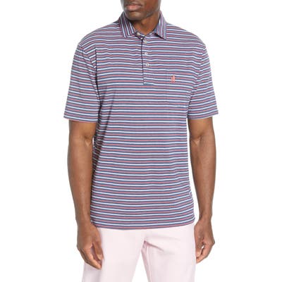 Johnnie-O Gray Striped Jersey Polo