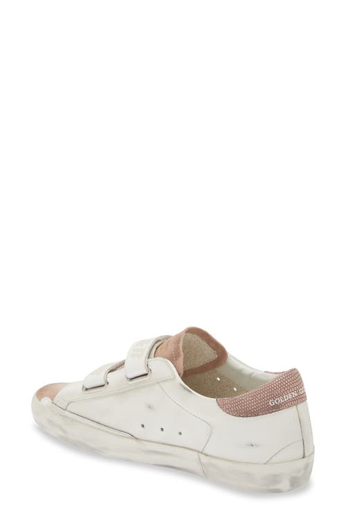 Shop Golden Goose Old School Low Top Sneaker In White/pink