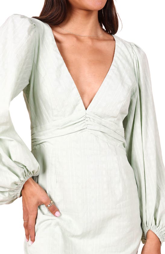 Petal And Pup Petal & Pup Emilina Long Sleeve Cotton Minidress In Blue