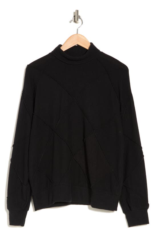 HEATHER BY BORDEAUX DIAMOND SEAMED SWEATER