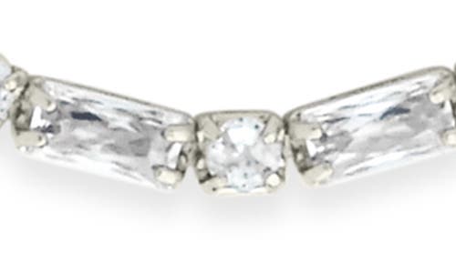Sterling Forever Georgia Cubic Zirconia Tennis Necklace In Silver