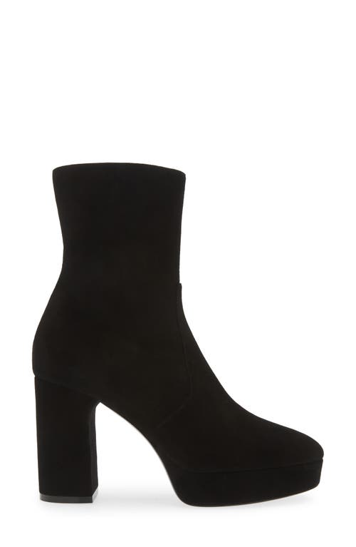 Stuart Weitzman Dayna Suede Platform Booties In Black Suede