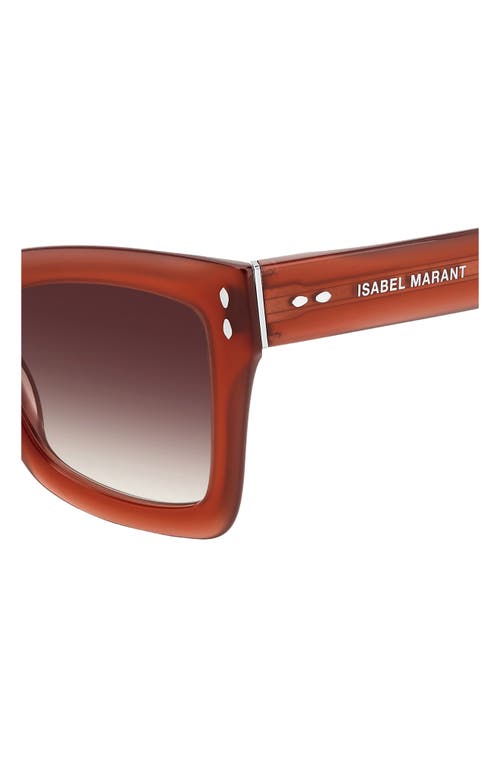 Shop Isabel Marant 52mm Flared Rectangular Sunglasses In Red/burgundy Shaded