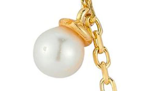 Glaze Jewelry 8mm Cultured Pearl Stud & 4–6.5mm Cultured Pearl Station Necklace Set In Gold