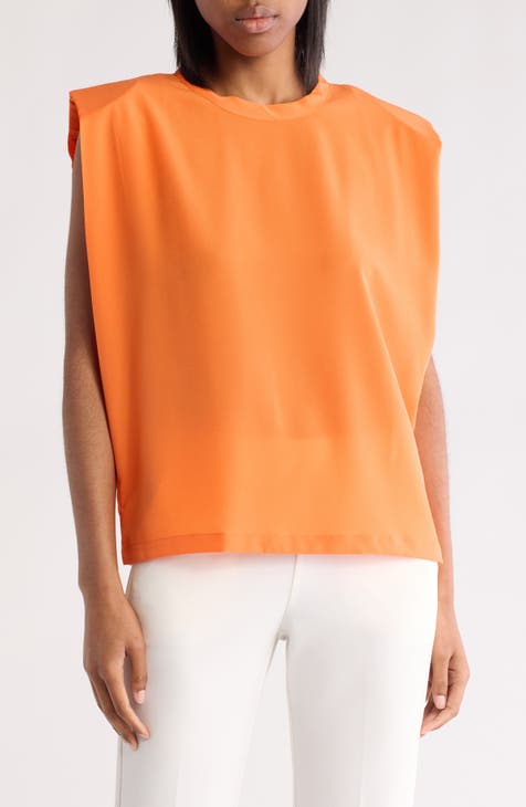 Padded Shoulder Crepe Tank