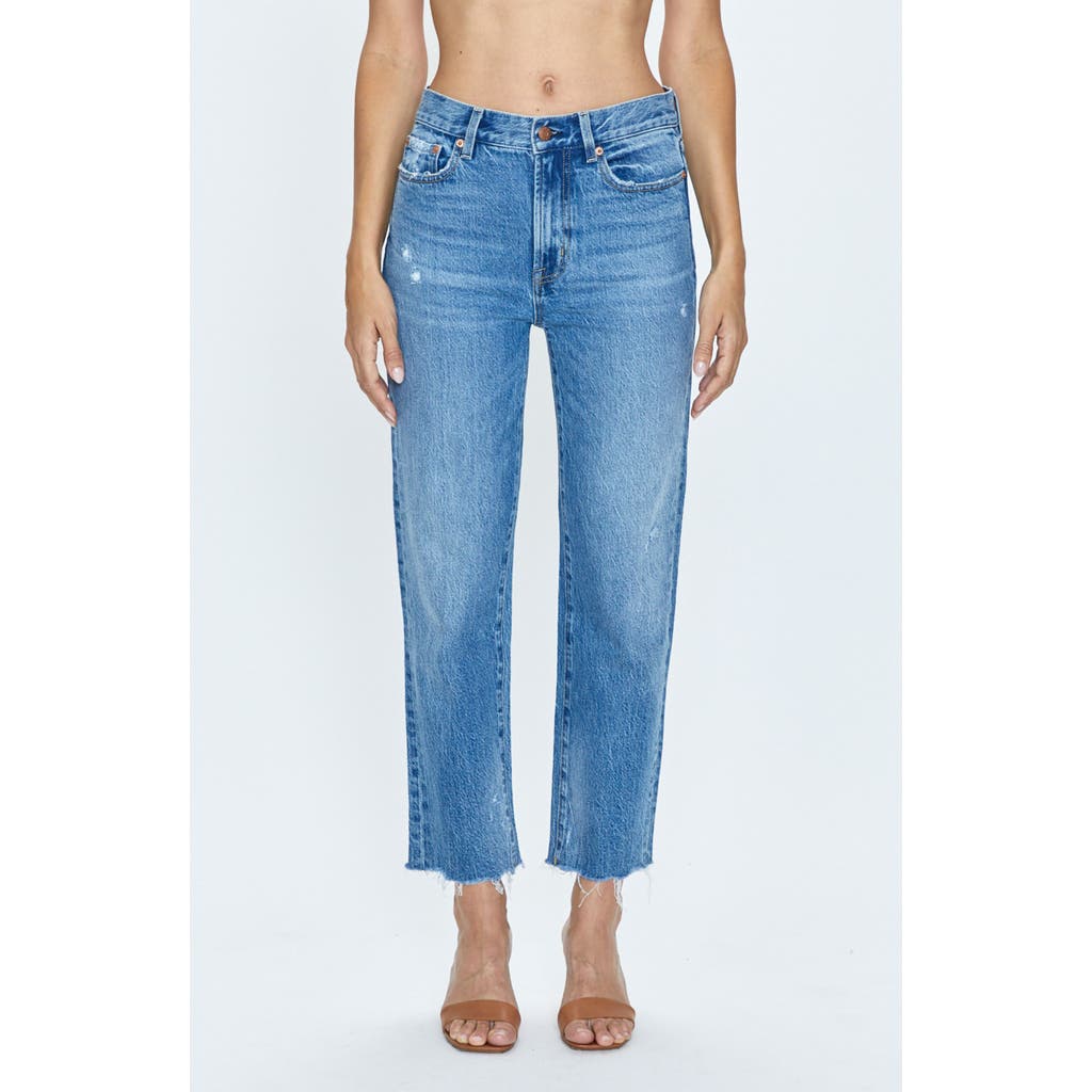 Pistola Charlie High Waist Frayed Ankle Straight Leg Jeans In Overlook Vintage