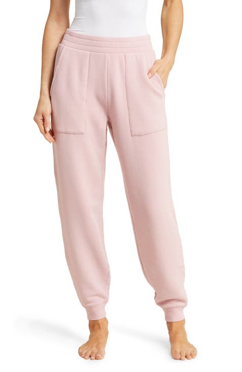 Ugg RTW Womens Medium Pink Jogger Lounge Sweat Pants Fleece Inside w Pockets