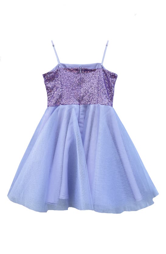 Shop Un Deux Trois Kids' Sequin & Tulle Party Dress In Lilac