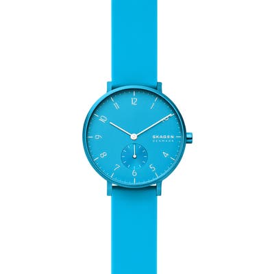 Skagen Aaren Kul?r Rubber Strap Watch,