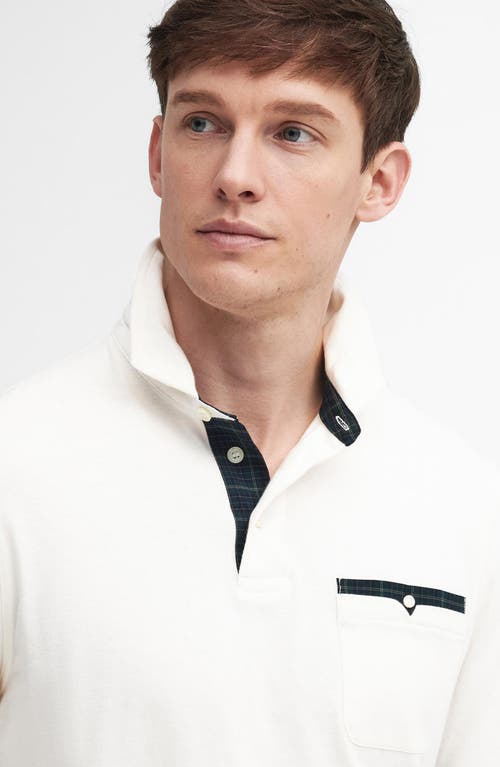 Shop Barbour Corpatch Long Sleeve Polo In Whisper White