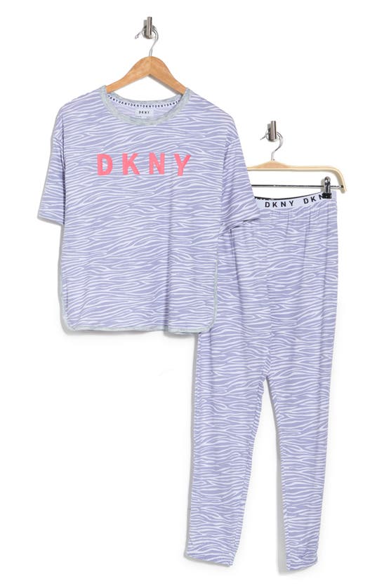 Dkny Logo Tshirt & Joggers 2piece Pajama Set In Blue Prt ModeSens