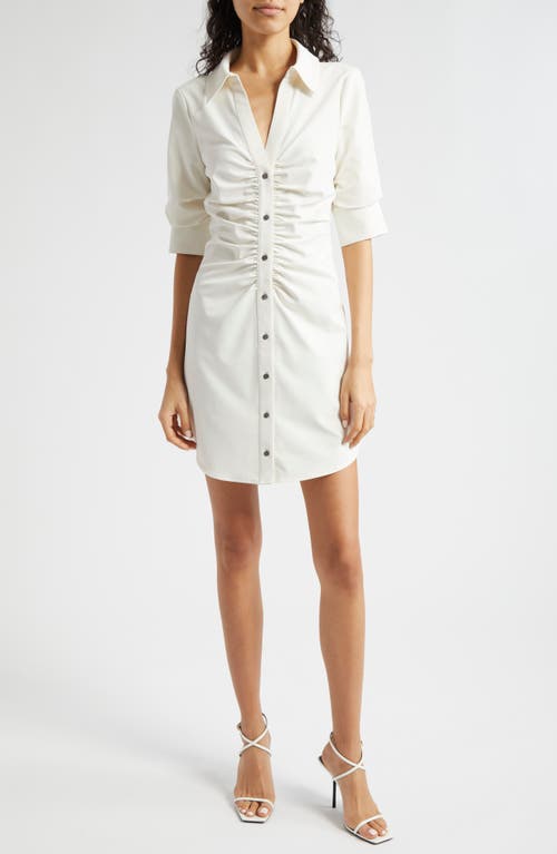 Shop Cinq À Sept Elina Gathered Shirtdress In Ivory