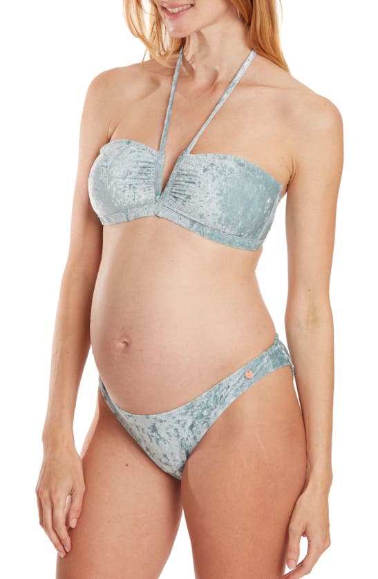 Cache Coeur Mykonos Two-piece Maternity Swimsuit In Silver Green