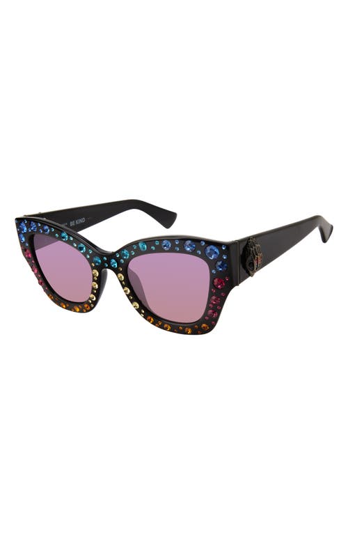 Kurt Geiger London 51mm Cat Eye Sunglasses In Black/rainbow