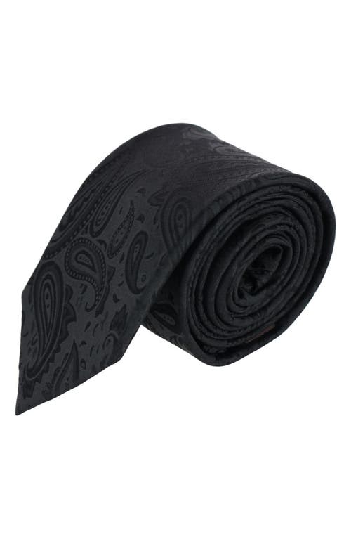 Trafalgar Banbury Paisley Silk X-long Tie In Black
