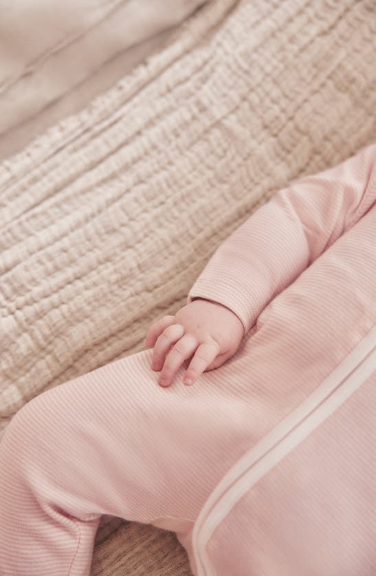 Mori Stripe Fitted One-piece Pajamas In Blush Stripe