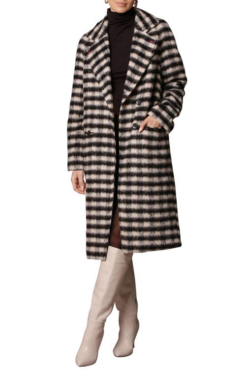 Avec Les Filles Check Relaxed Walking Coat in Black/White Houndstooth