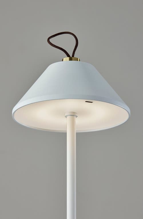 Adesso Lighting Danny Cordless Led Lamp In White/antique Brass