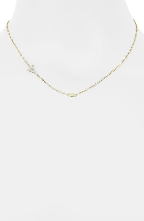 Meshmerise Bezel Diamond Initial Chain Necklace In Yellow-y