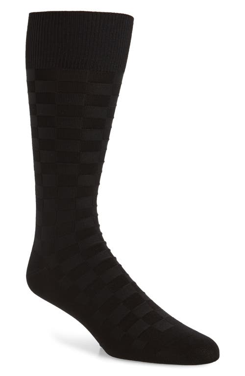 Nordstrom Grid Dress Socks in Black