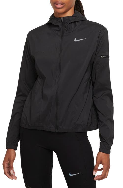 Nike Impossibly Light Packable Zip-up Hooded Jacket In Black/reflective Silv