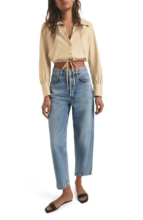 Shop Favorite Daughter The Nikki Mid Rise Barrel Jeans In Venice