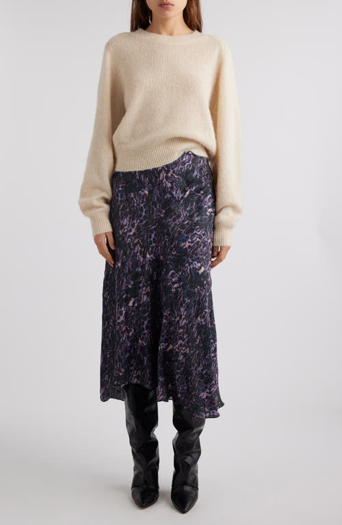 Shop Isabel Marant Lisanne Print Skirt In Dark Plum