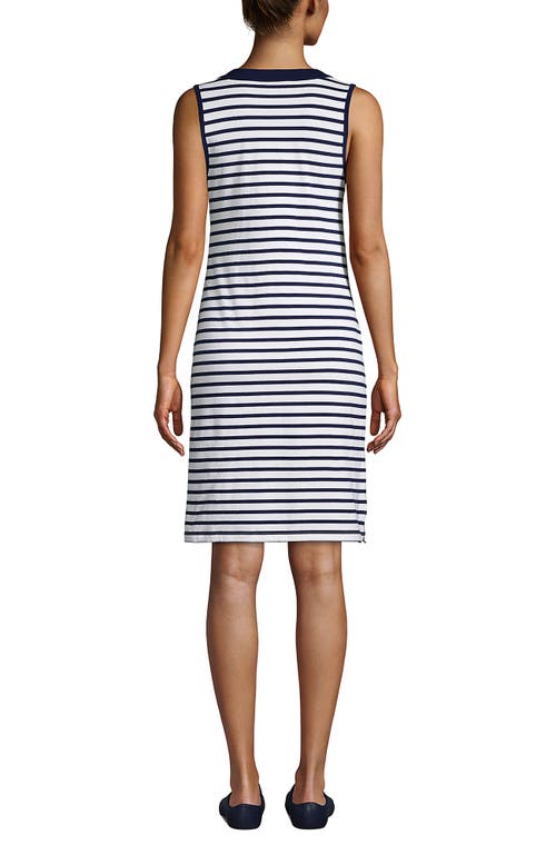 LANDS' END LANDS' END COTTON JERSEY SLEEVELESS SWIM COVER-UP DRESS 