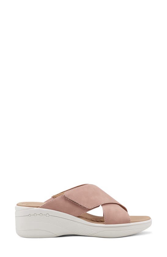 Shop Easy Spirit Bindie Wedge Sandal In Rose Dawn