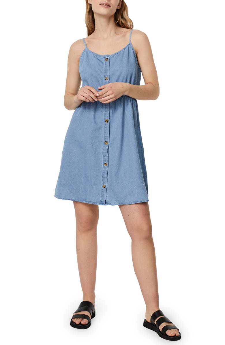 VERO MODA Flicka Denim Minidress, Main, color, LIGHT BLUE