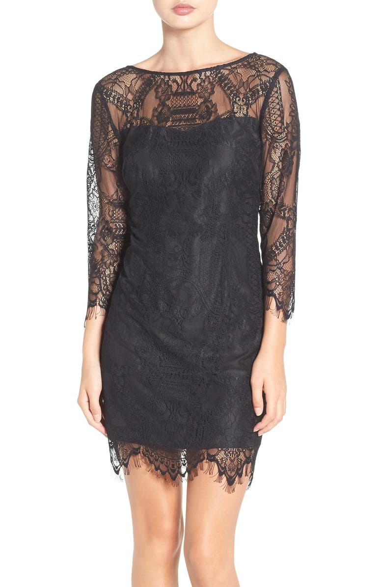 BB Dakota Everton Illusion Lace Sheath Dress | Nordstrom