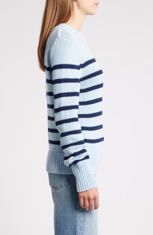 Rails Alise Stripe Cotton Crewneck Sweater In Sky Navy Stripe