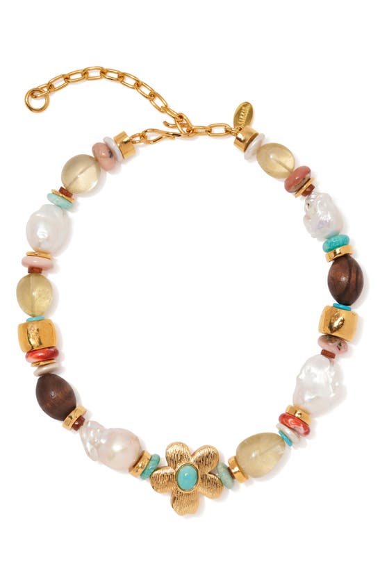 Shop Lizzie Fortunato Mistflower Mixed Bead Necklace In Multi
