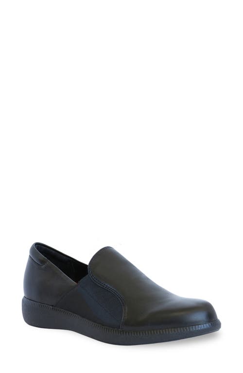Munro Clay Wedge Slip-On Sneaker Black Tumbled Leather at Nordstrom,